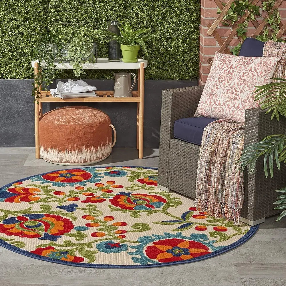Floral Area Rug, 3'6"" X5'6, Multicolor