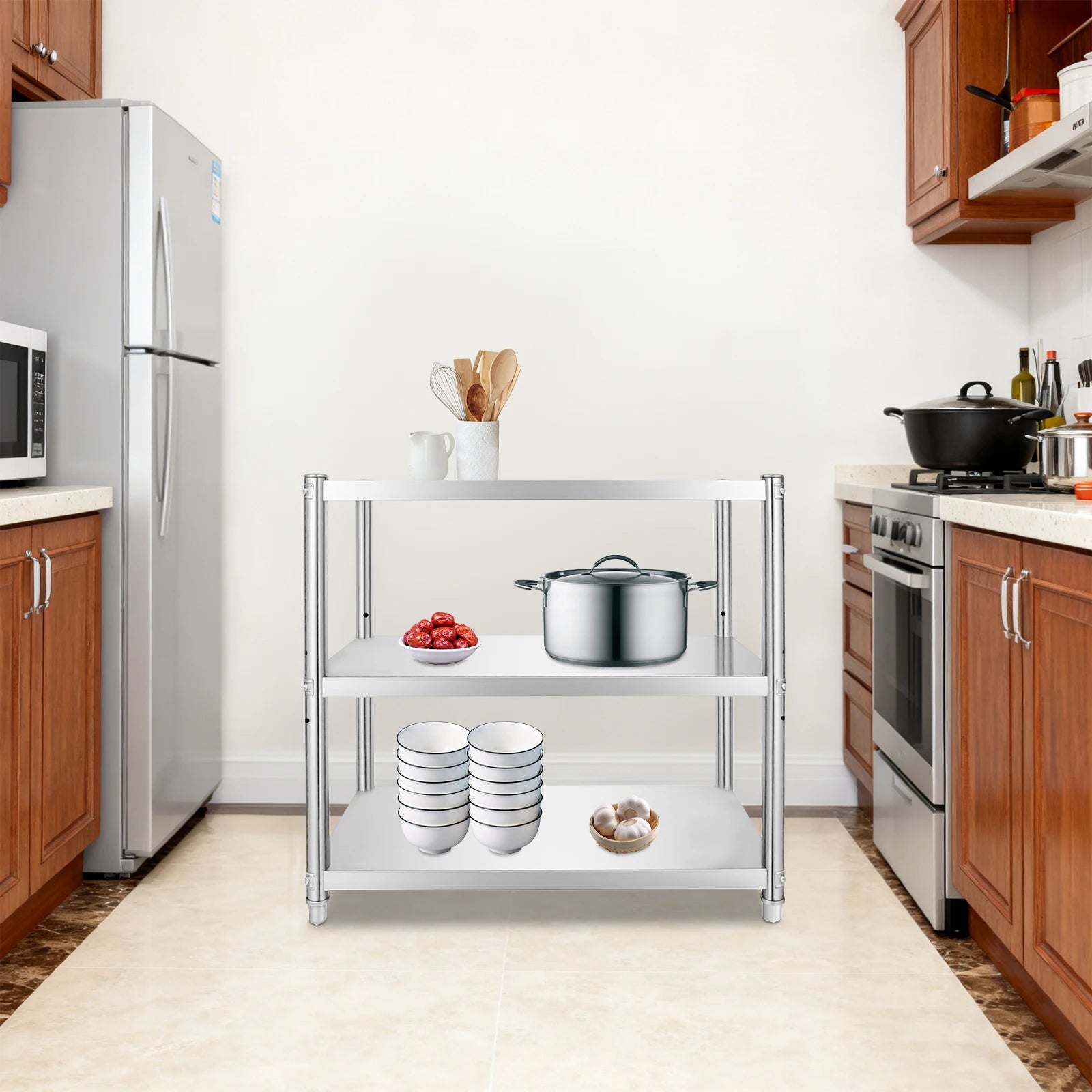 3-Tier Stainless Steel Work 80*40*80cm