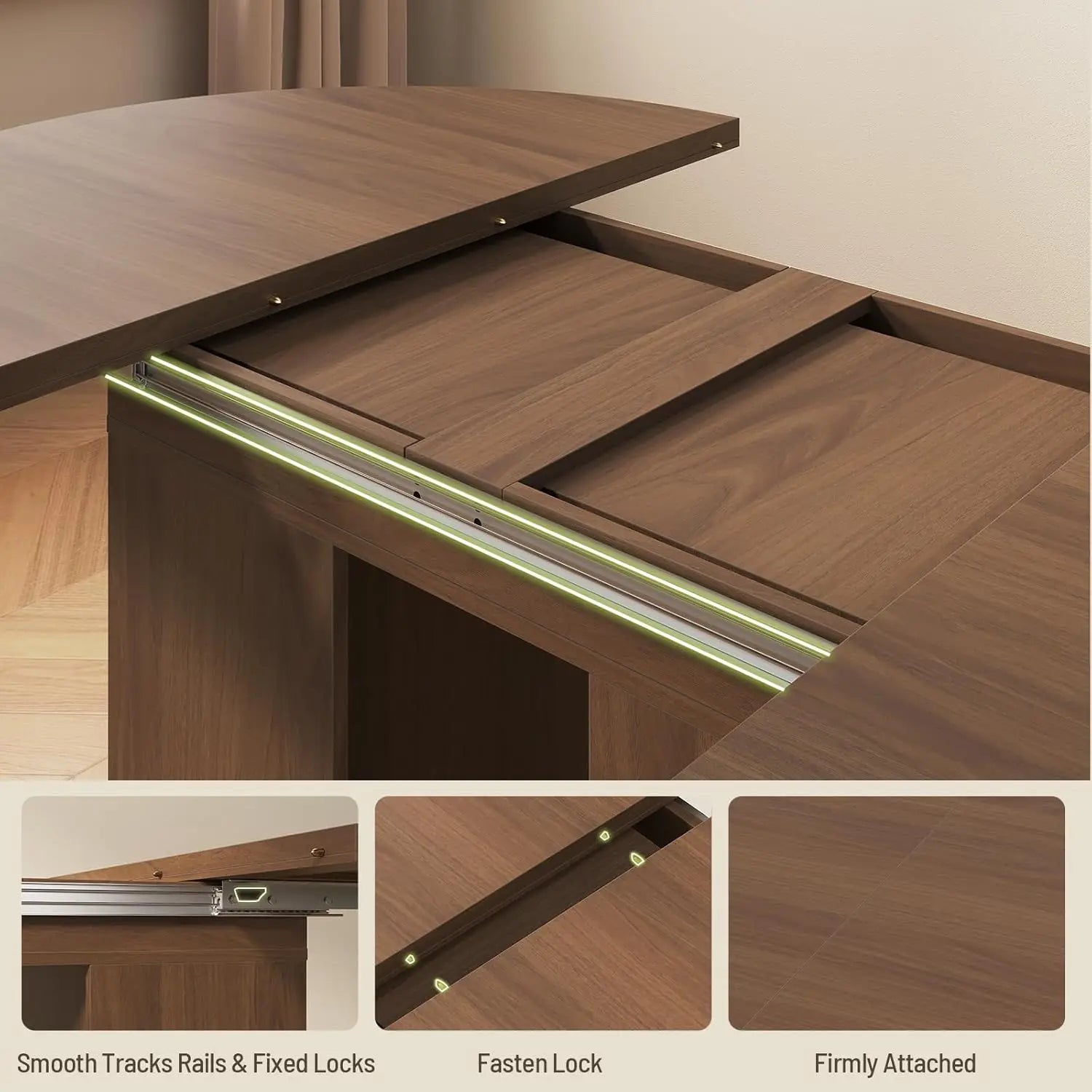 43-59" Extendable Round w/3-Tier Storage For4-8