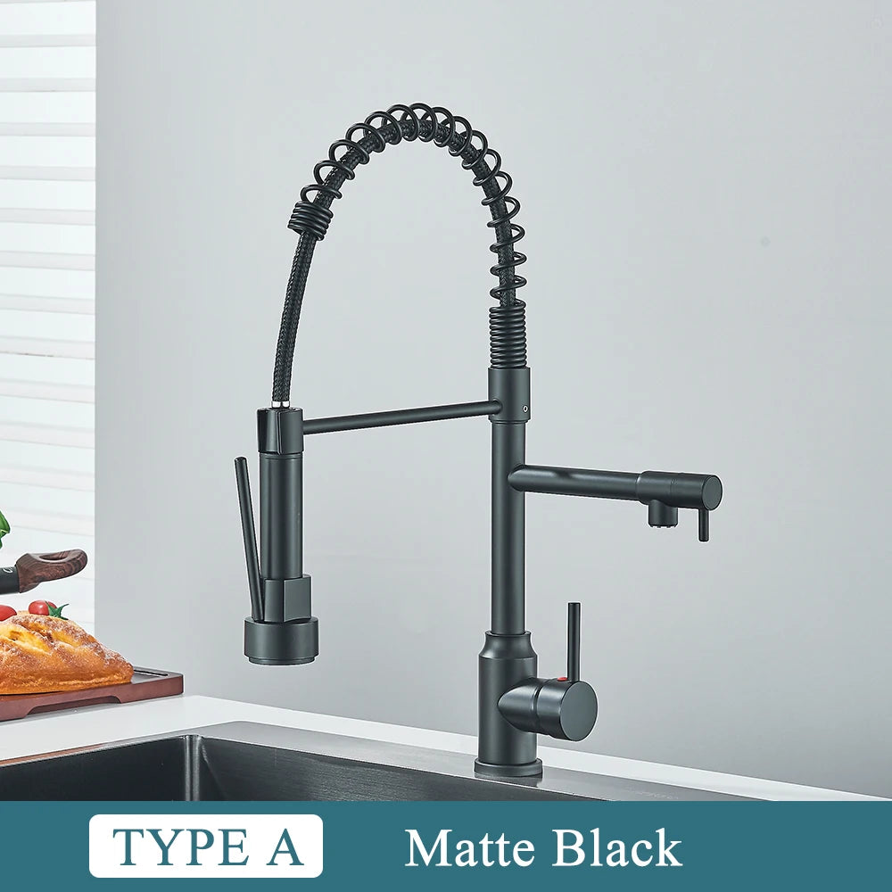 Chrome Brass Pull Down Hot and Cold Water