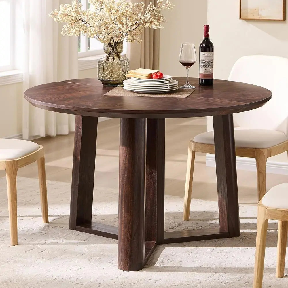 47" Round w/Triangular Pedestal Base