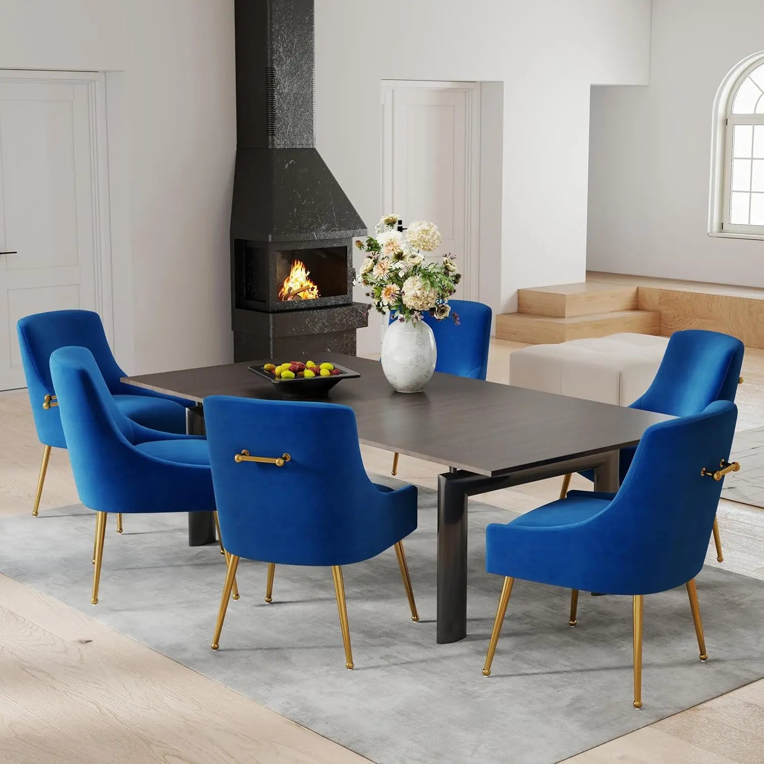 6 Modern Velvet w/Gold Legs