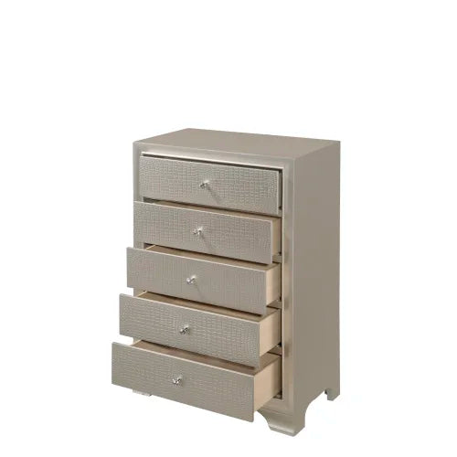 modern five drawer chest crocodile pattern