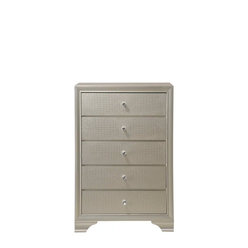 modern five drawer chest crocodile pattern