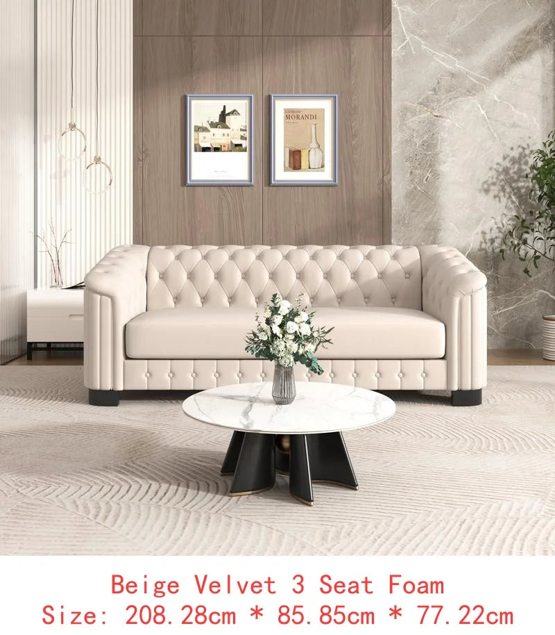 Modern 3-Piece Sofa Set Velvet