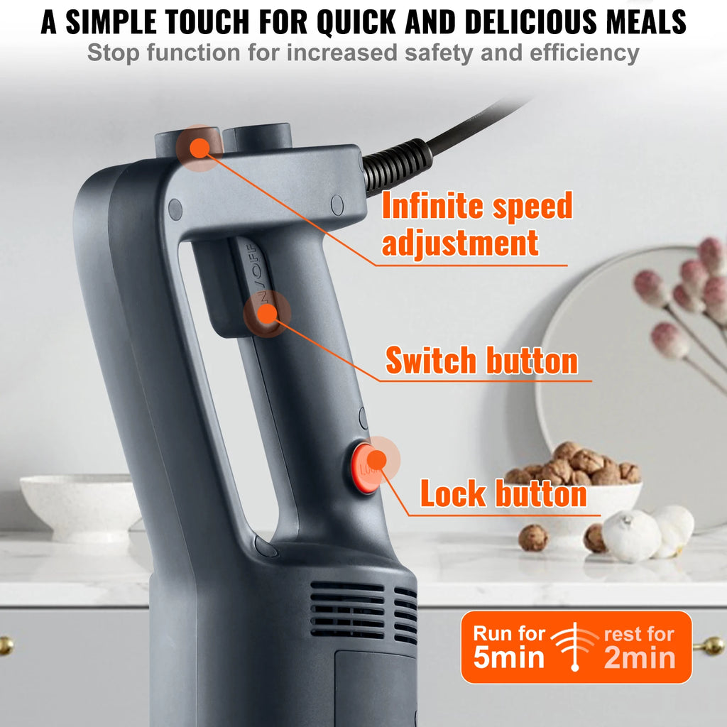 Commercial Immersion Blender 500 Watt Heavy Duty