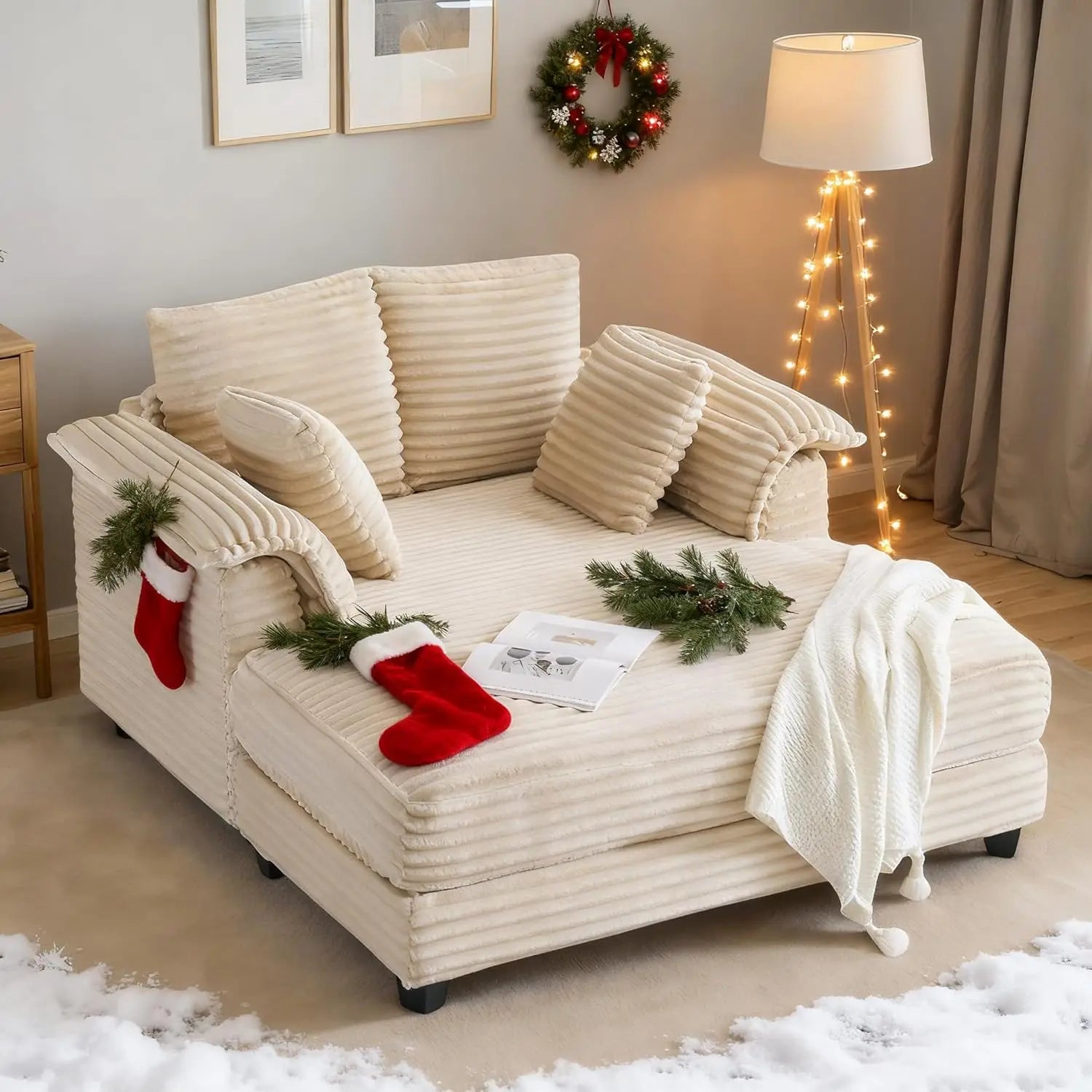 56" Oversized Chaise Lounge Chair