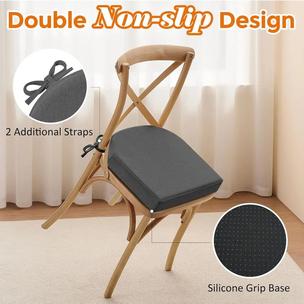 Linen Seat Cushions Memory Foam 17x16