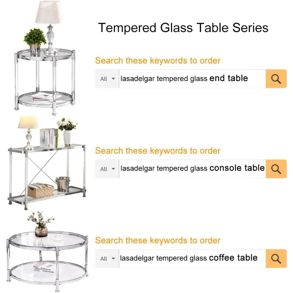 Circle Chrome and Glass Coffee Table