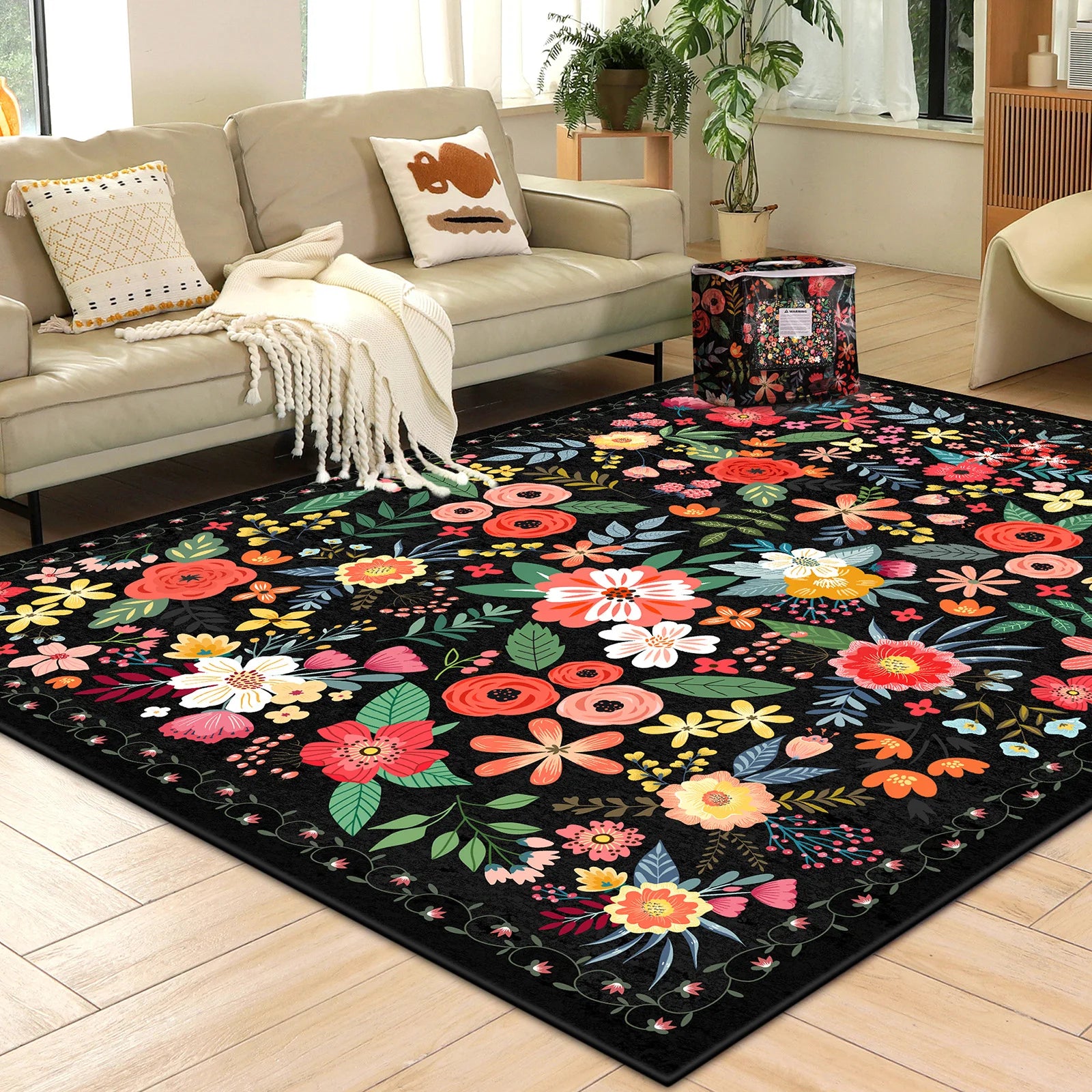 8' X 10' Area Rug Boho Washable