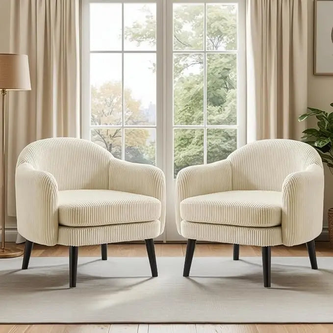 2 30.3" Wide Modern Barrel Armchairs