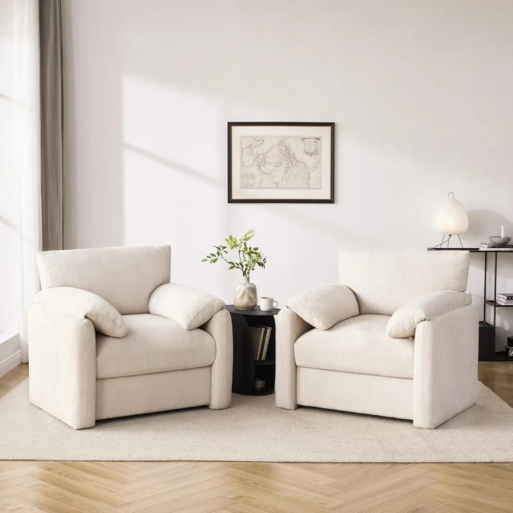 38.6 Large Chenille Armchair