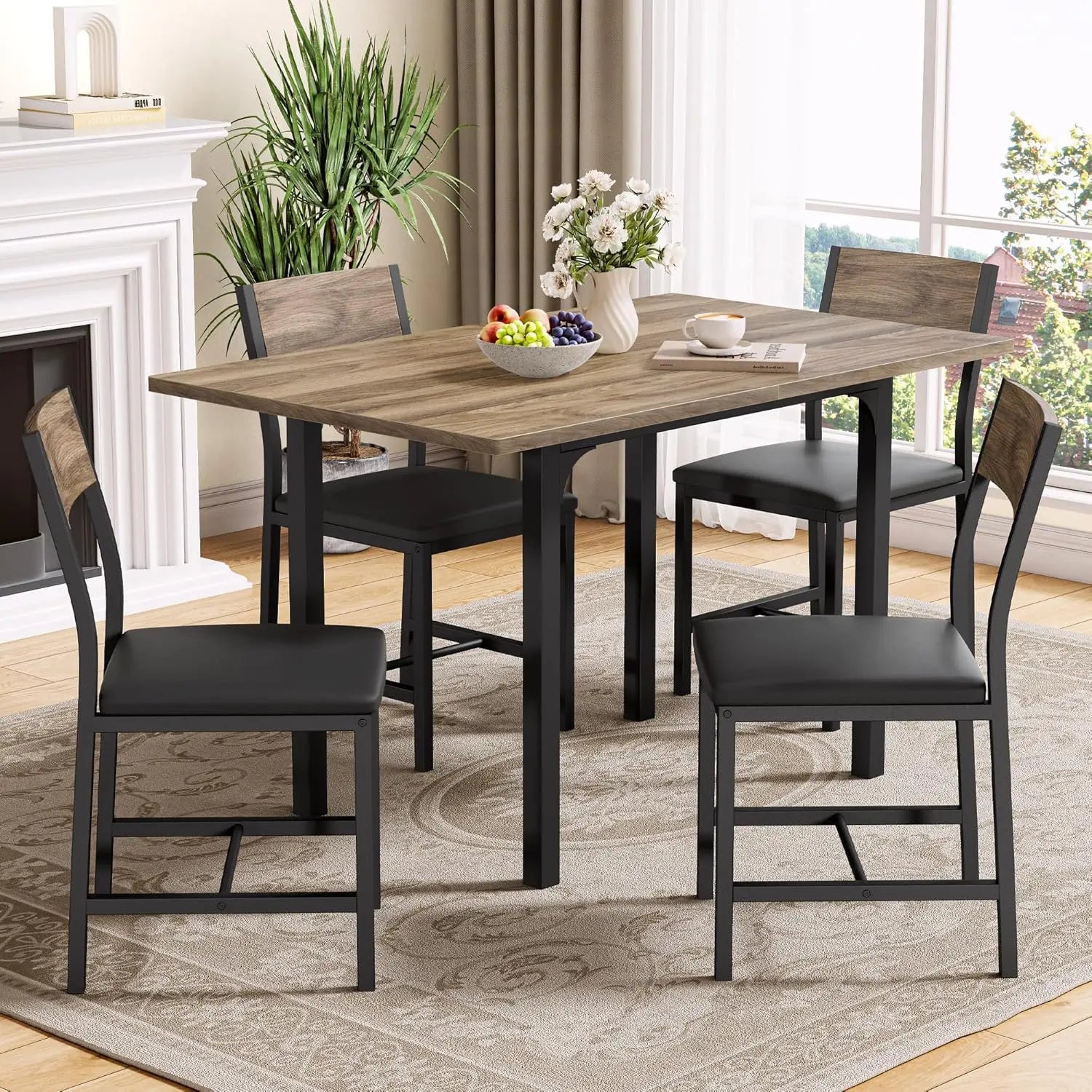 Extendable Set for 4 w/Upholstered Chairs