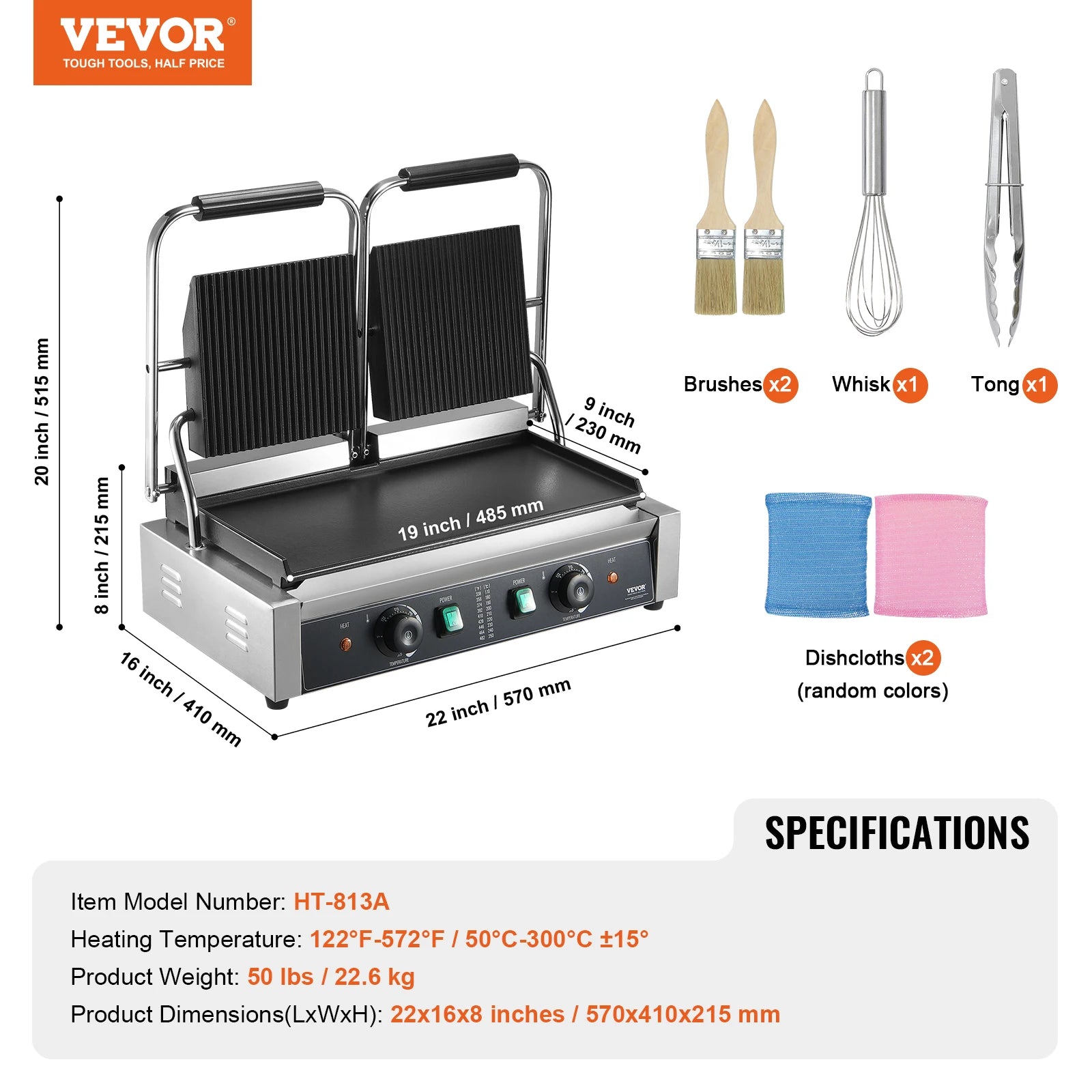 Commercial Panini Grill 3600W Electric Sandwich Maker