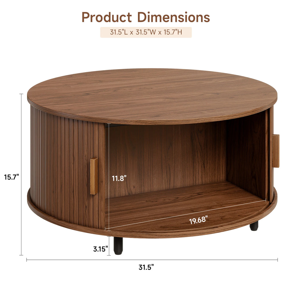 Round Storage Coffee Table