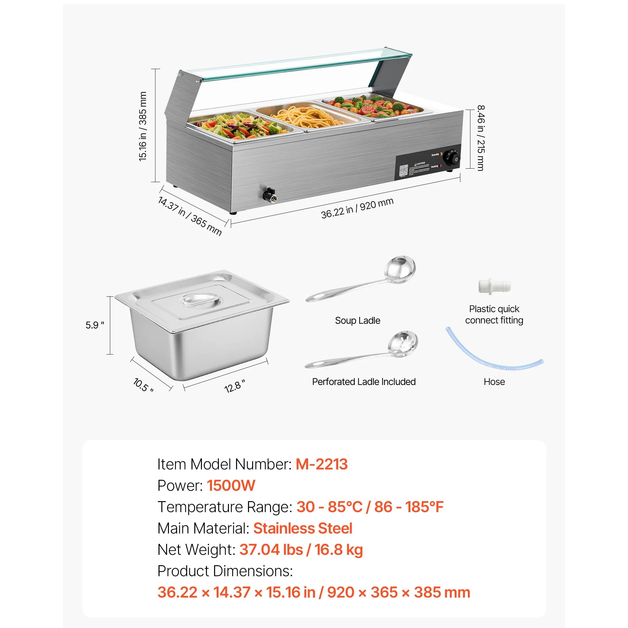 Commercial Food Warmer Electric Stainless