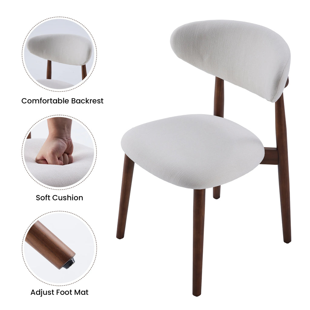 2 Solid Wood Modern Upholstered