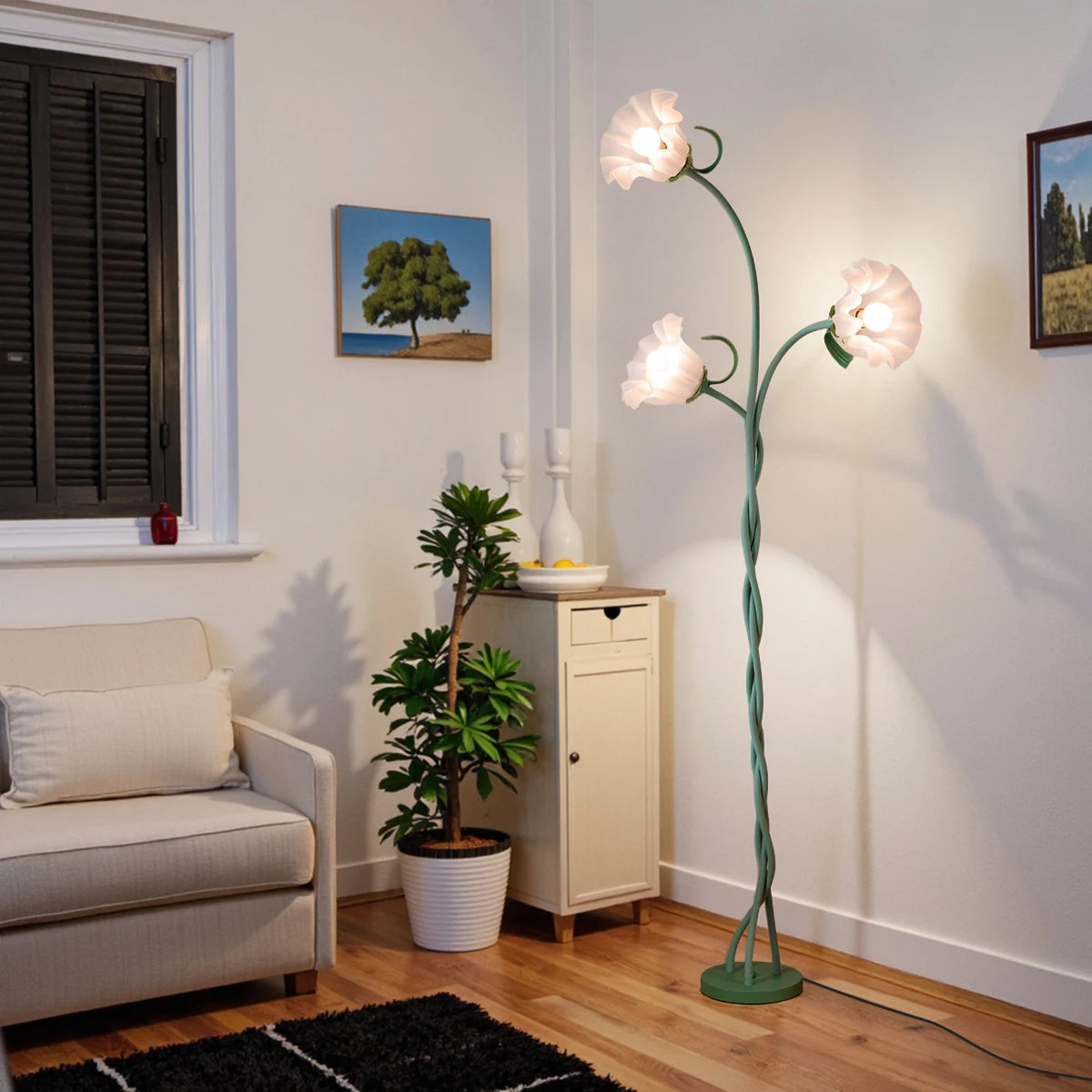 Dimmable Retro 3-Head Flower Lamp