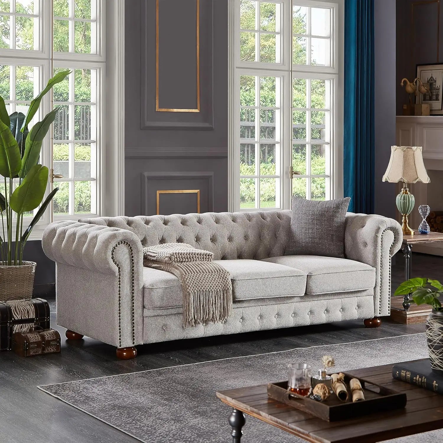 89" Sofa Mid Century Modern Couch