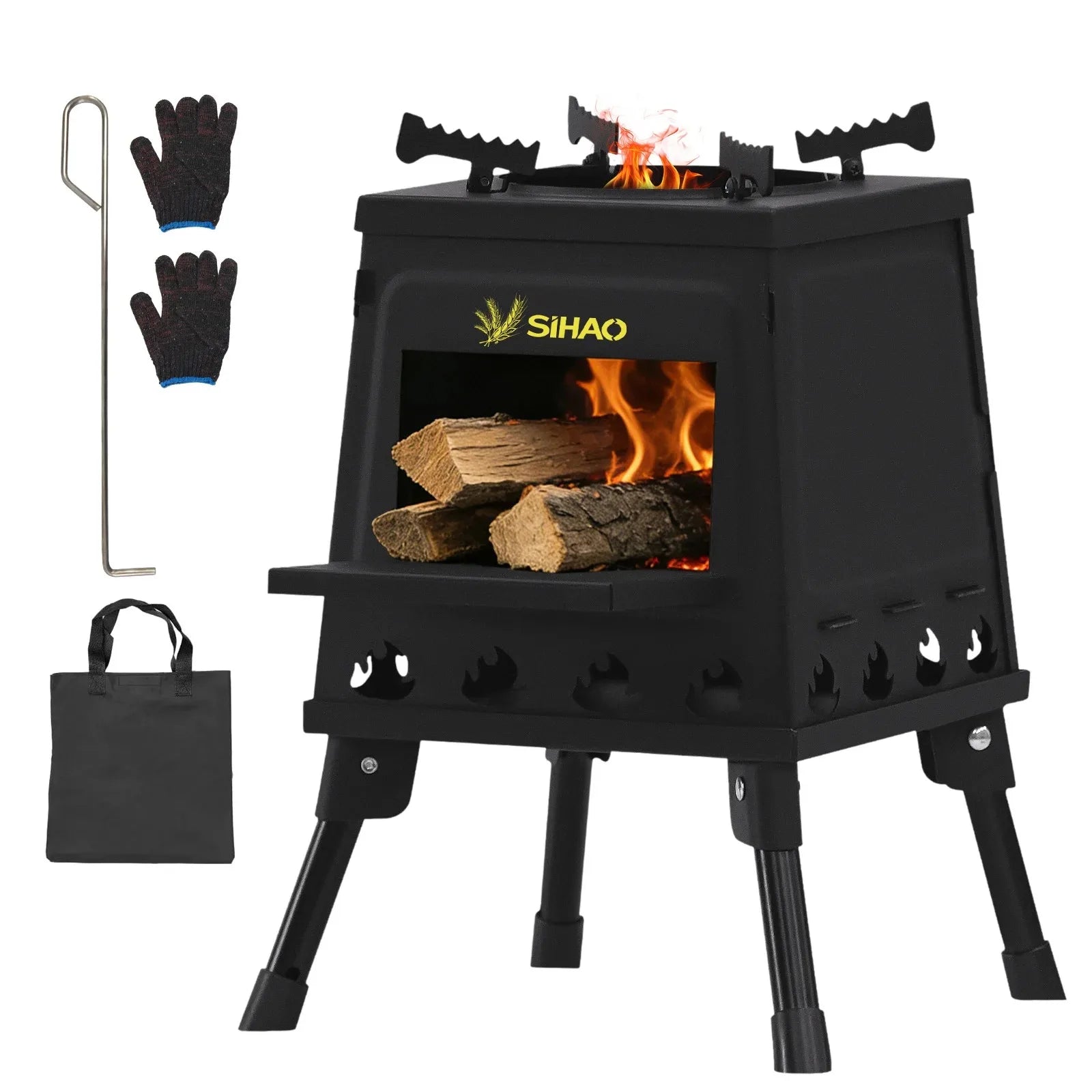 Wood Stove 220/300mm Carbon Steel Camping Stove