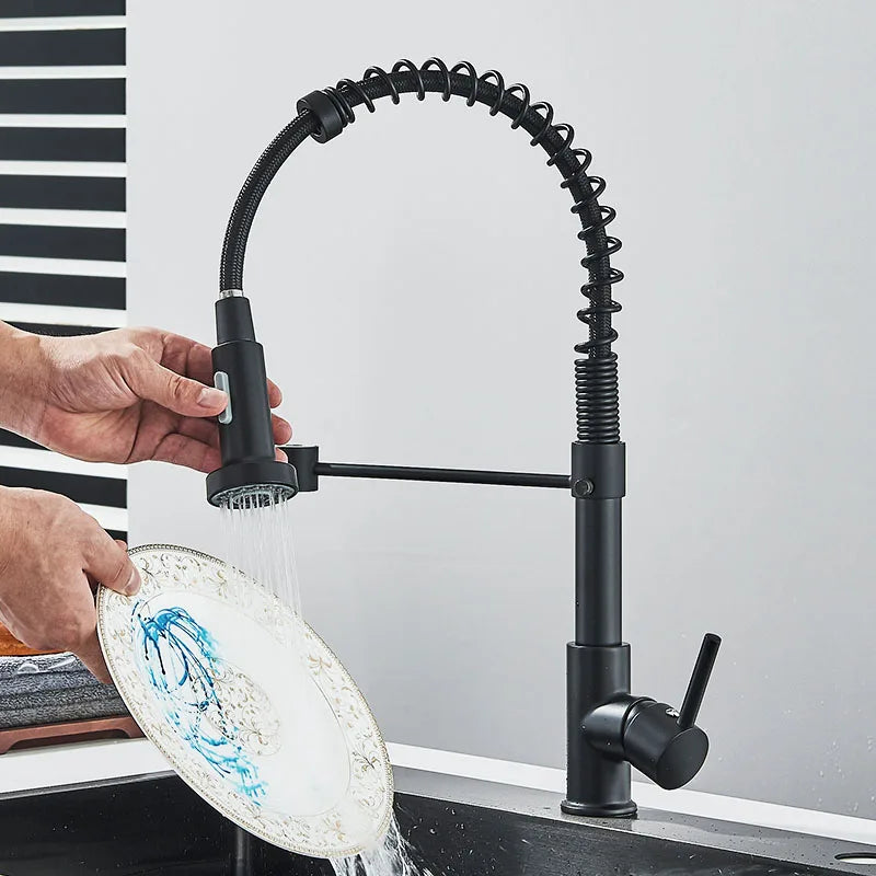 Matte Black Deck Mounted Mixer 360 Rotation