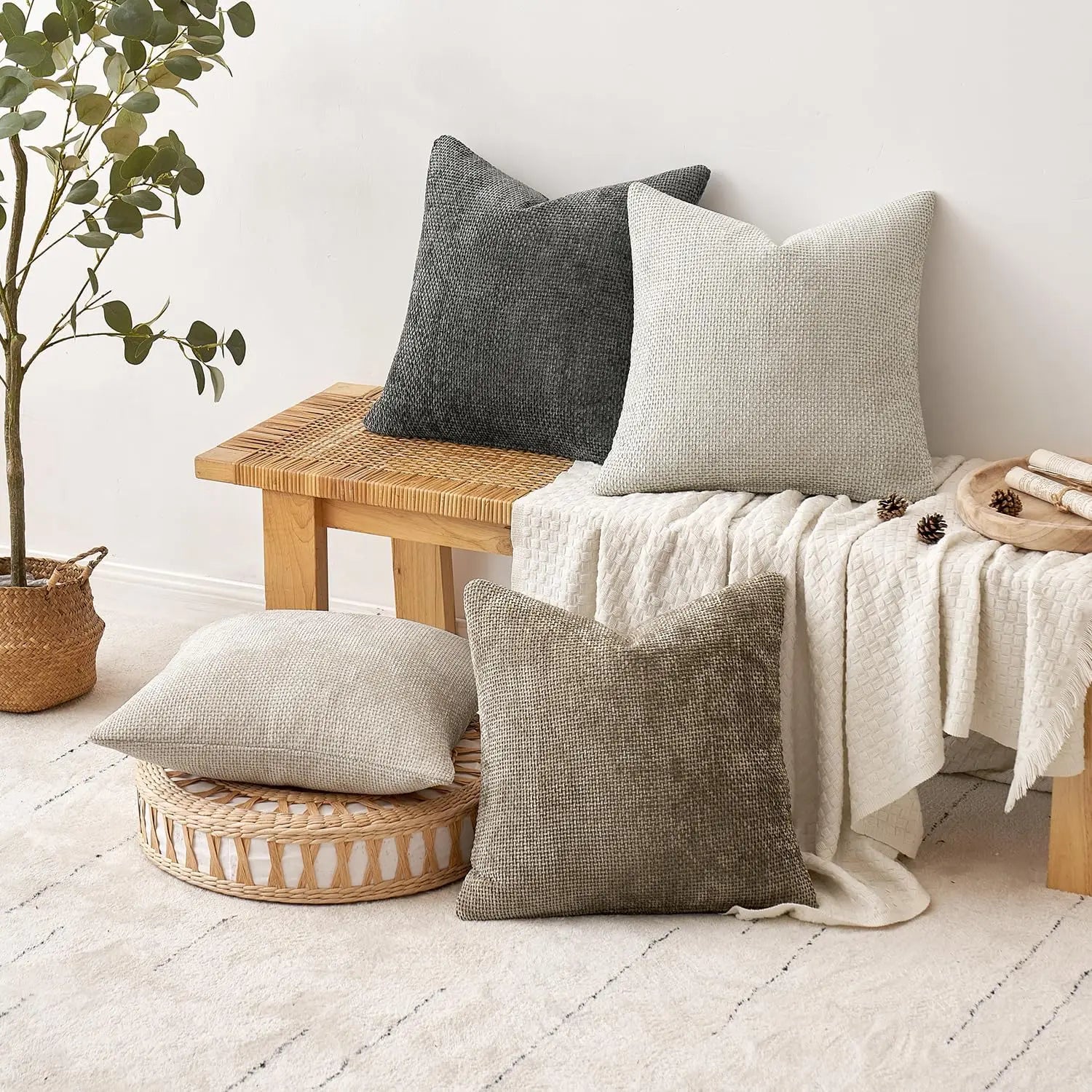 4 Chenille Pillow Covers 20x20
