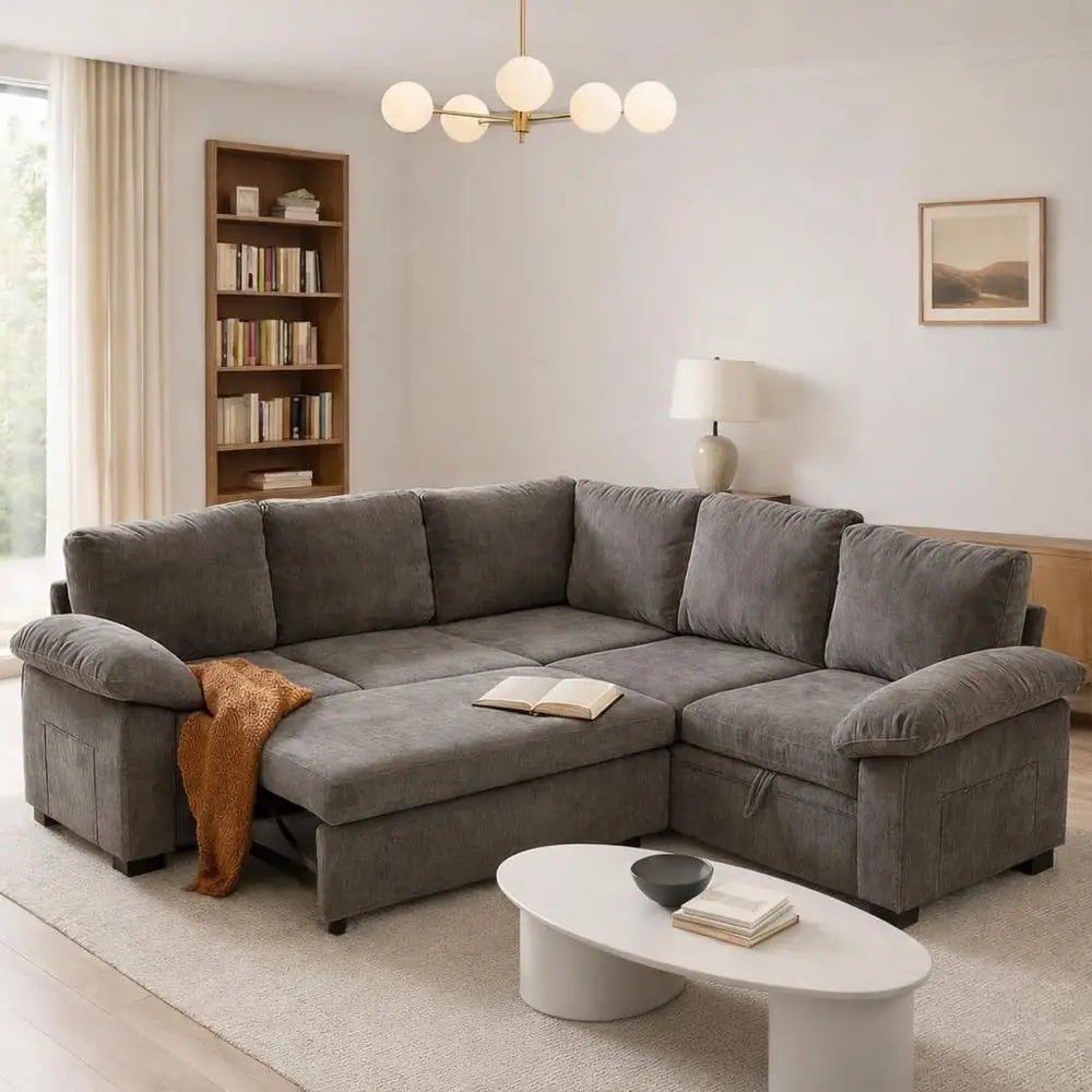 108 L-Shape Sleeper Sofa with Bed
