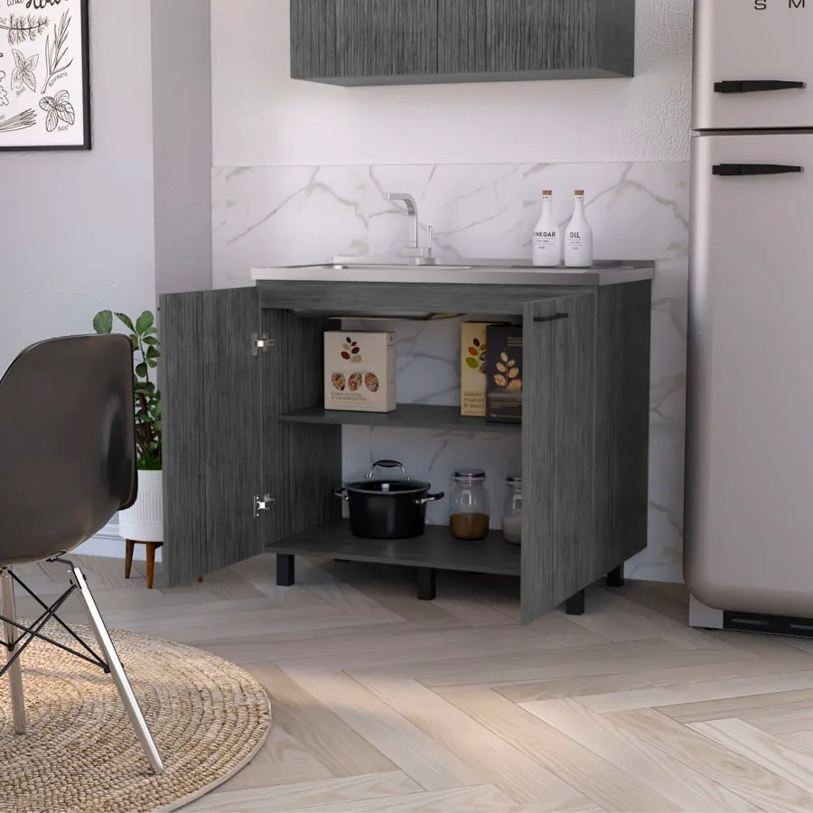 FURNITURE 2 Utility Sink and Cabinet Stainless Countertop