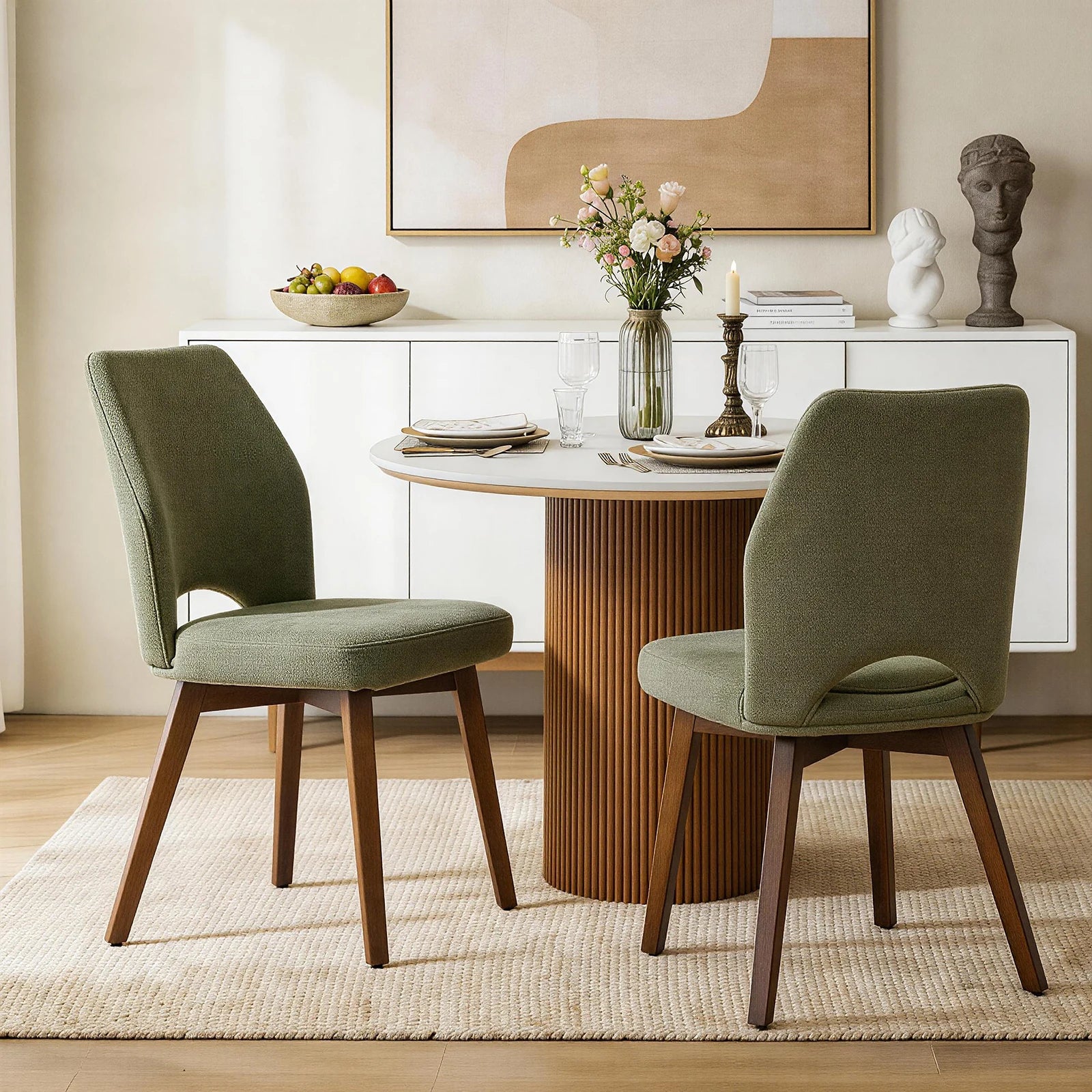 2 Upholstered w/High Back wood