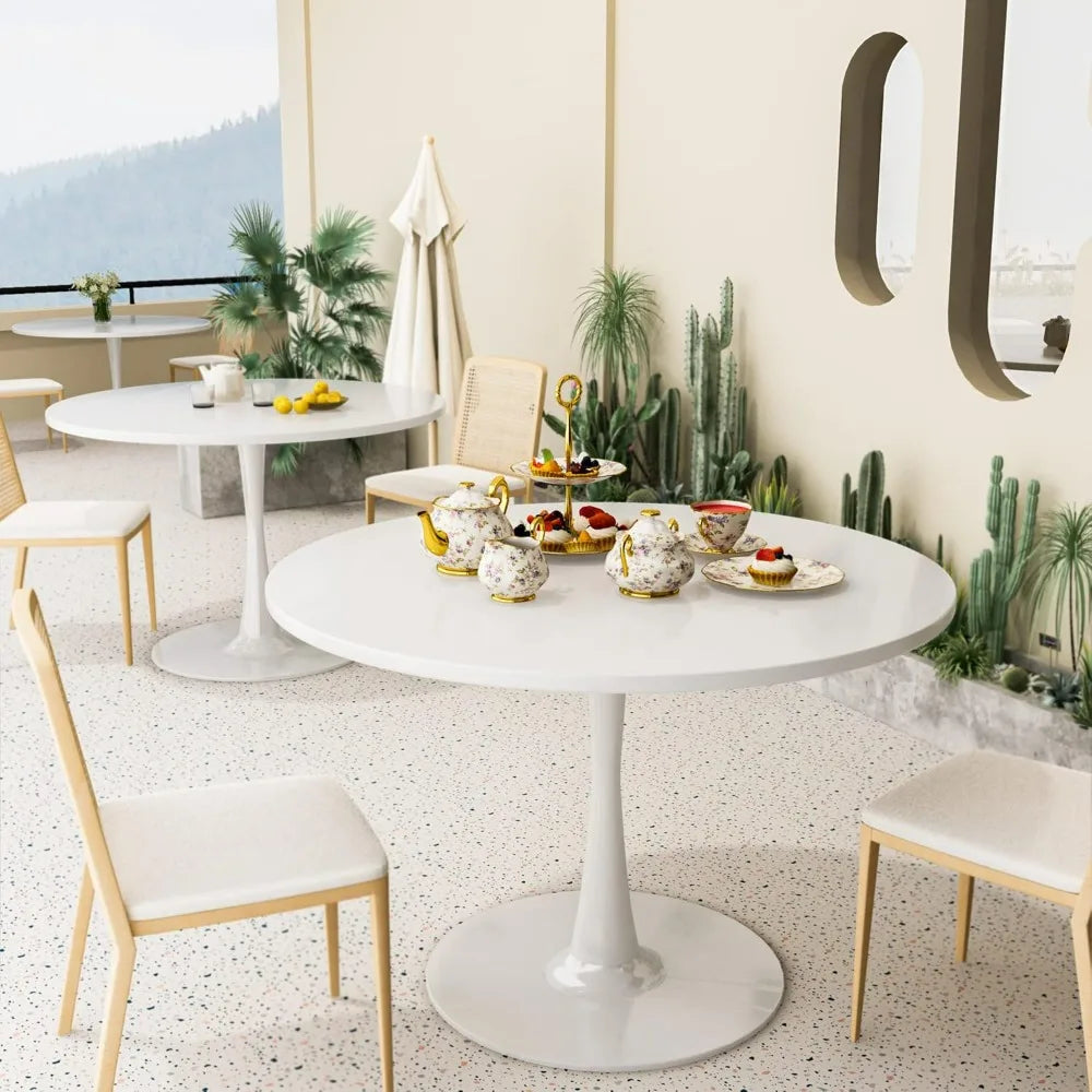 42" White Round Tulip for 4-6 MDF