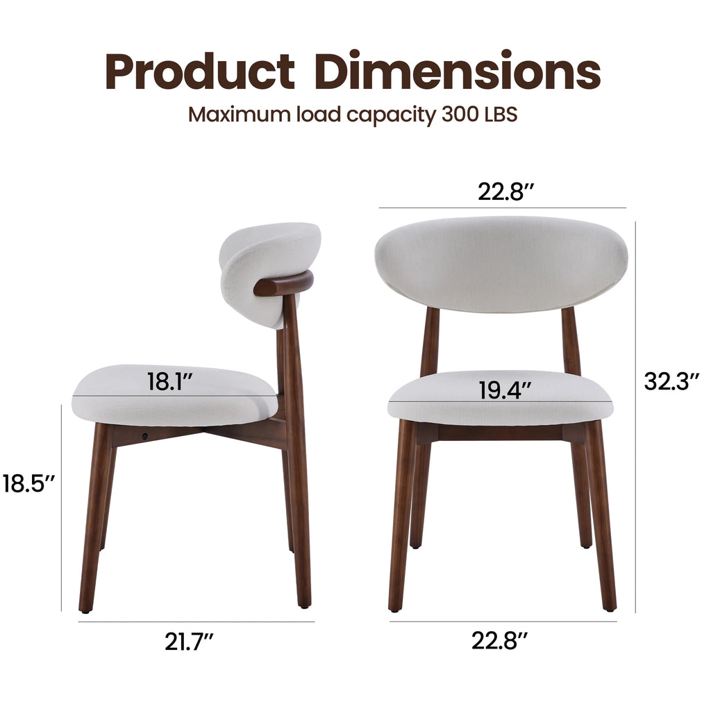 2 Solid Wood Modern Upholstered