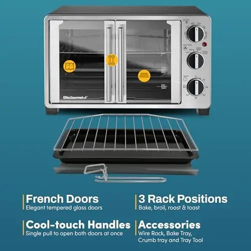 Double French Door Countertop Toaster Oven