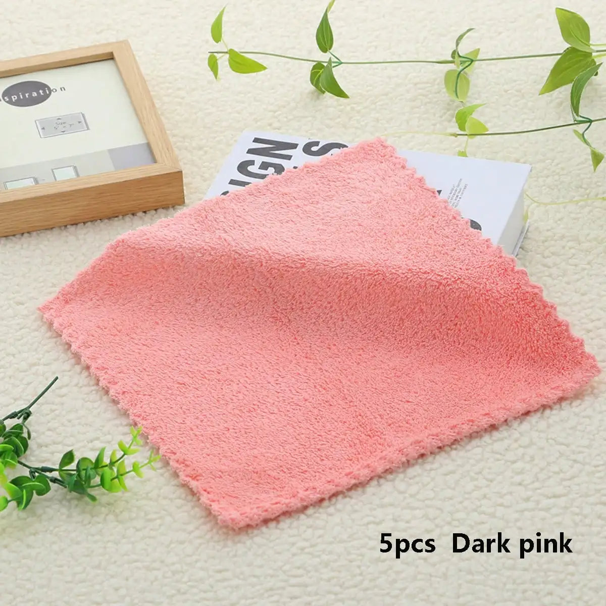 5pcs Fleece Washcloths Set, Soft & Absorbent