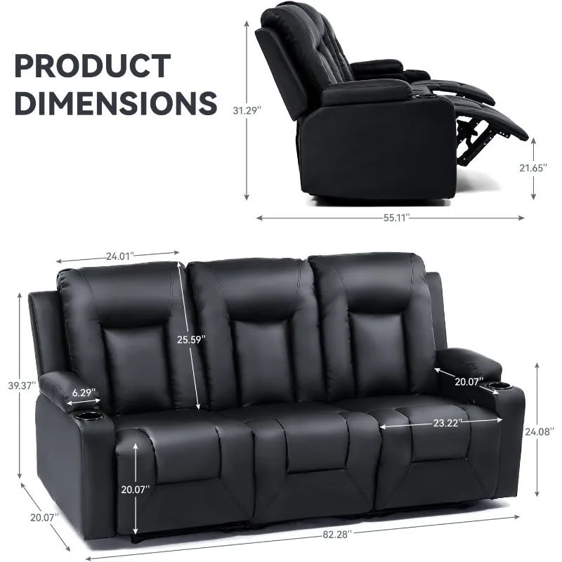 Bonded Leather Recliner Set