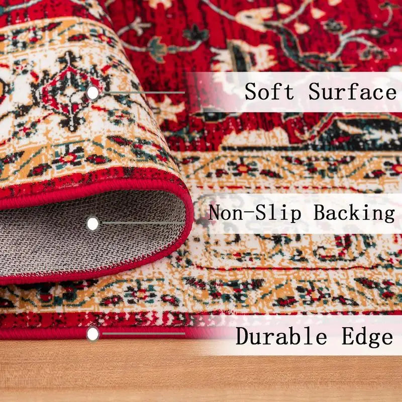 6x9 Boho Persian Yellow/Red Washable