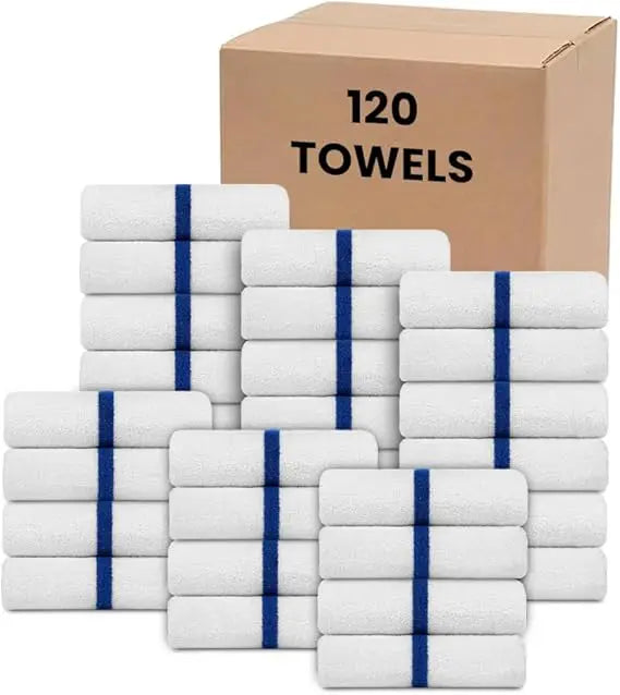 Centre Stripe 120 Bulk Towels (22x44)