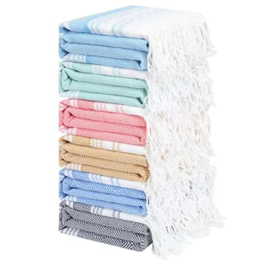 6 Oversized Stripe Turkish Beach Towel 74"x38"