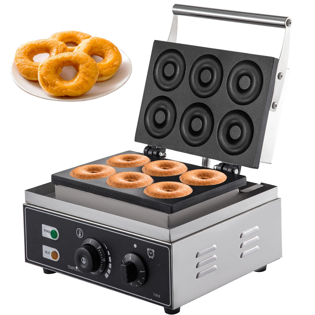 6 Hole Electric Sweet Donut Maker Stainless Commercial