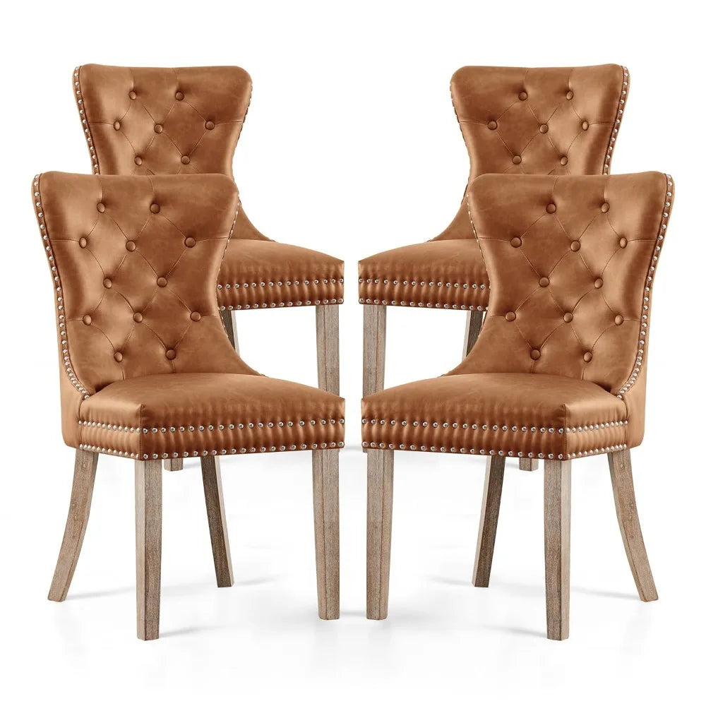 4, Faux Leather Parsons High-End Tufted