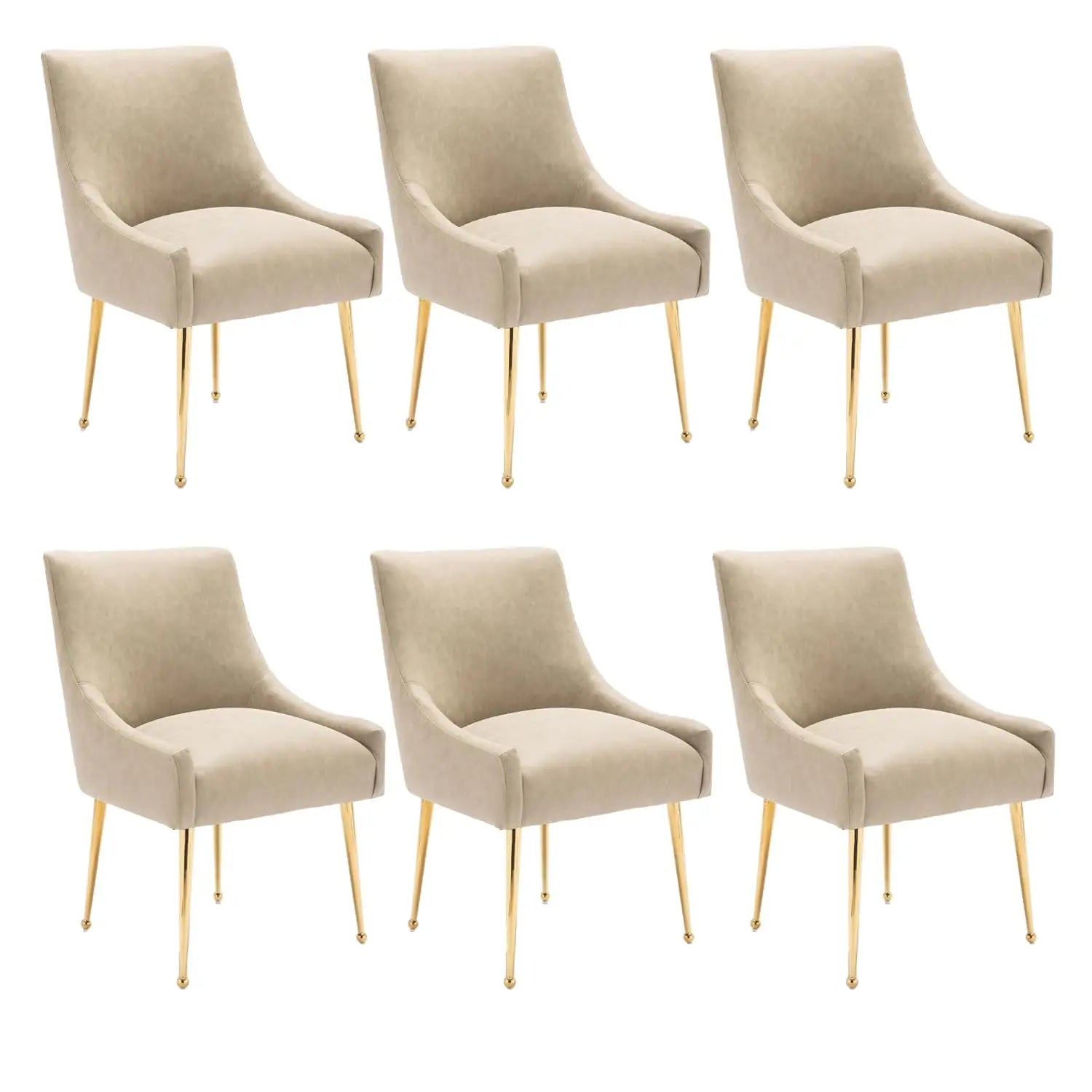 6 Modern Velvet w/Gold Legs