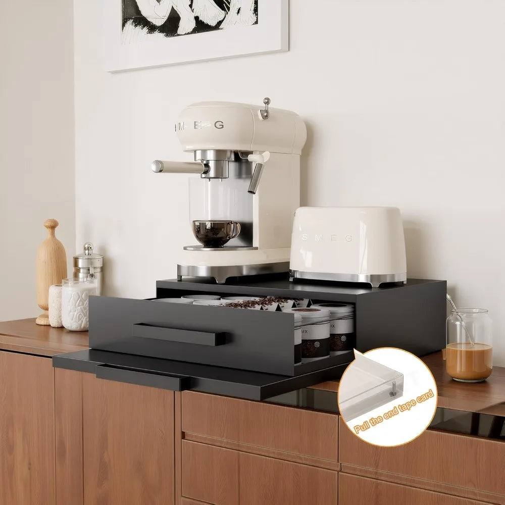 MW Stand W/Pull-Out Drawers/Shelves