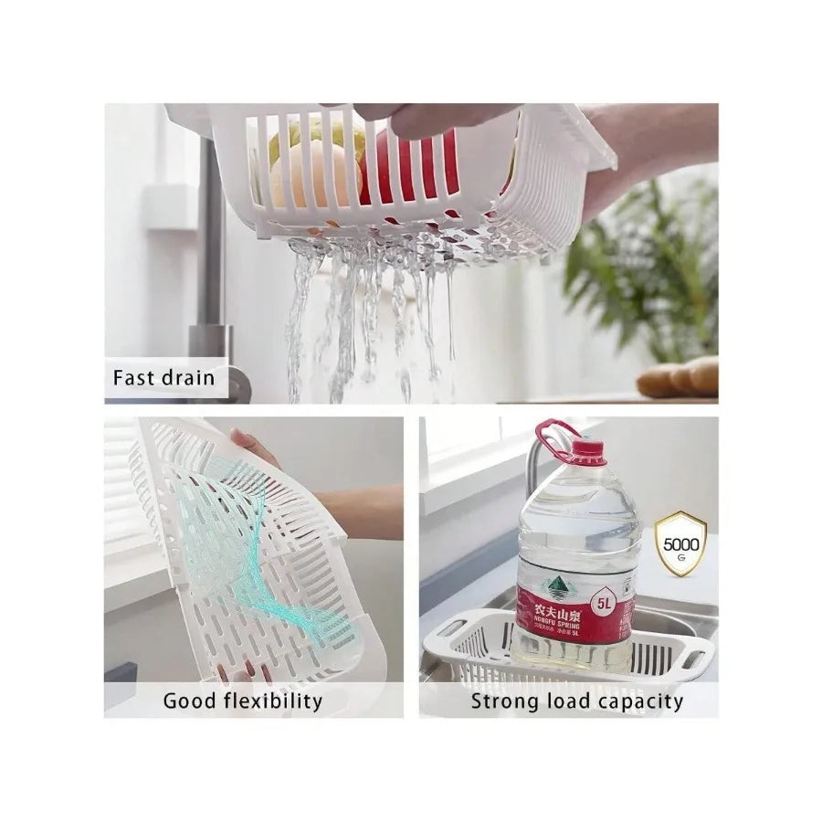 Extendable Over-The-Sink Colander Fruits Vegetables