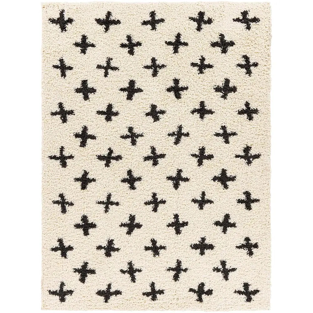 Soft Mora Shag 5'3"" X 7' Cream/Charcoal