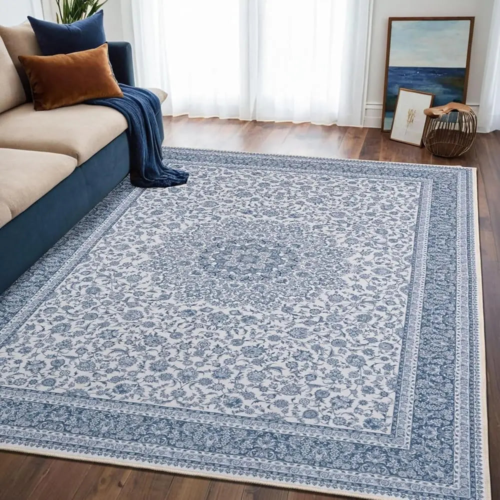 Floral Washable Area Rug 5X7