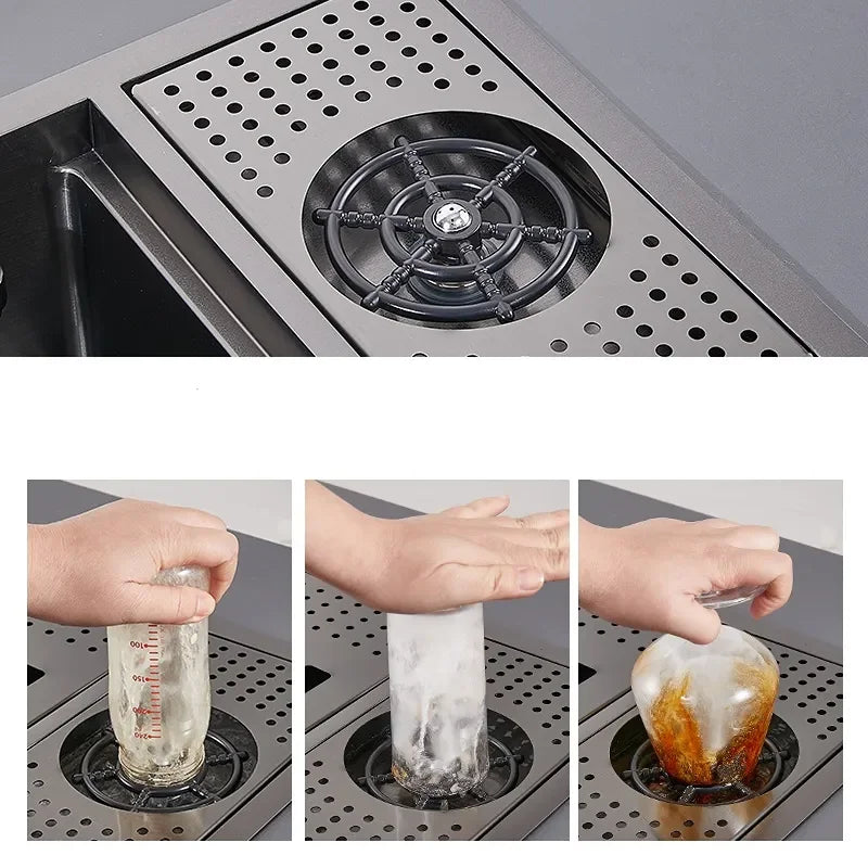 Black Mini Bar/Cafe/RV Up and Down Faucet