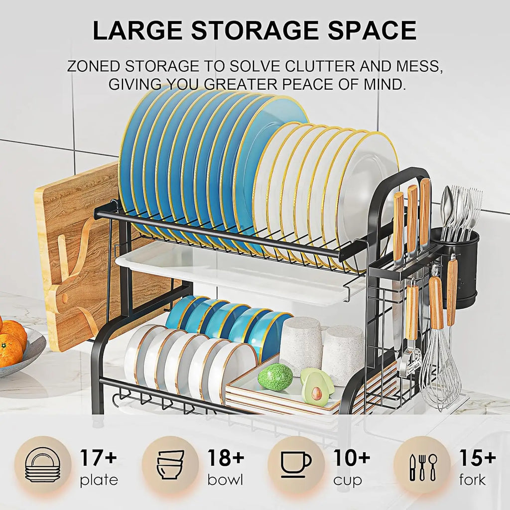Stainless Steel Dish Rack, 2-Tier