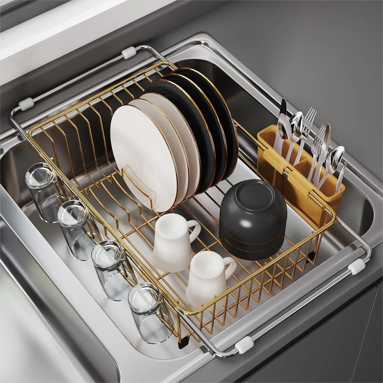 Stainless Steel Dish Rack, Expandable
