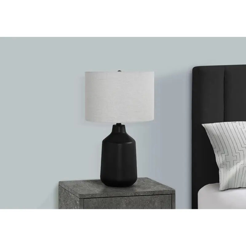 Contemporary 24" Table Lamp Black Concrete