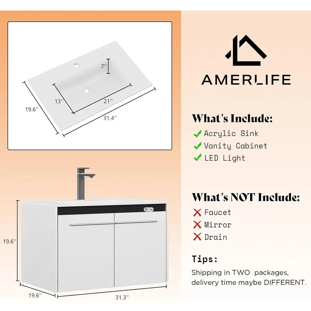 31" LED Floating Vanity