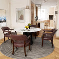 4 Leather Chairs on Casters w/Arms